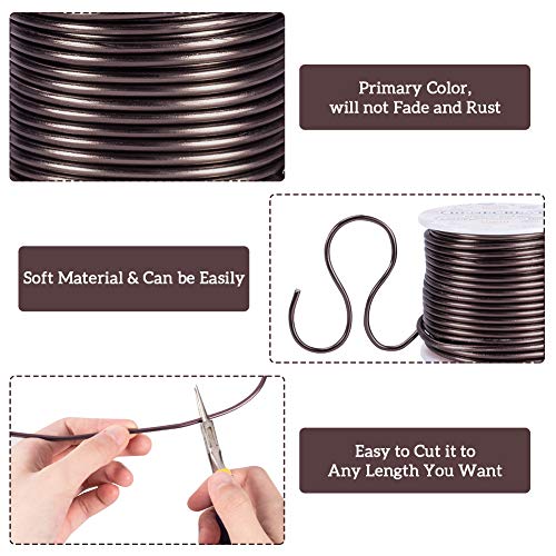 9 Gauge 55FT Brown Jewelry Craft Wire Tarnish Resistant Bendable Aluminum Sculpting Metal Wire for Jewelry Craft Beading Work (55 Foot)