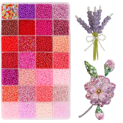11200pcs Glass Seed Beads for DIY Crafting Bracelet Necklace Embroidery Jewelry Making Supplies (11200 Count)