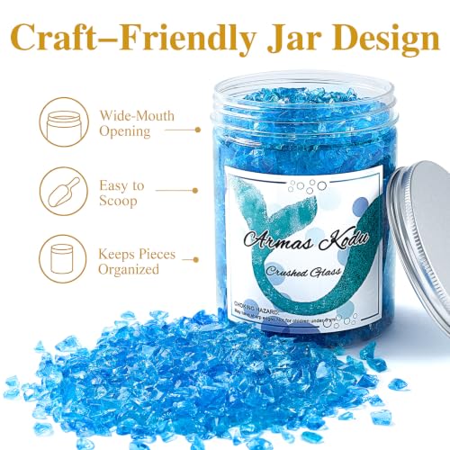 Ocean Blue Crushed Glass for Resin Art & Crafts