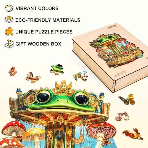 Frog Drop Tower Puzzles Adults Gifts for Women Men Wooden 155 Pieces 11.4 * 9.2in