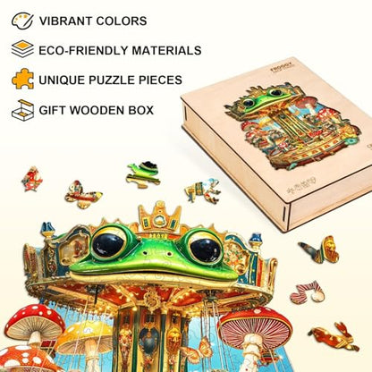 Frog Drop Tower Puzzles Adults Gifts for Women Men Wooden 155 Pieces 11.4 * 9.2in