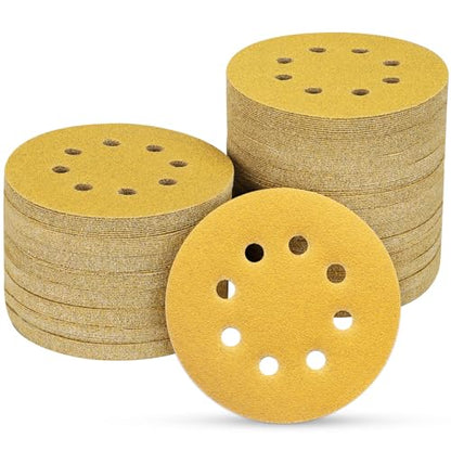 100PCS 5 Inch Sanding Discs 120 Grit Random Orbit Sander Sandpaper (100 Count)