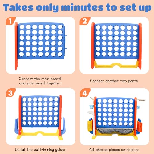 Giant 4 in a Row Connect Game with Mesh Fabric