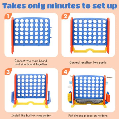 Giant 4 in a Row Connect Game with Mesh Fabric