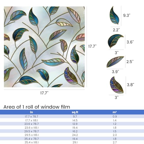 Static Cling Decorative Window Film Privacy Film 17.7'' x 118.1''