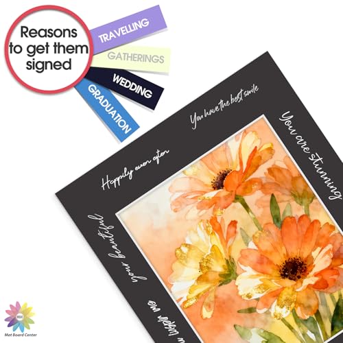 Mat Board Center 50 Pack 11x14 Picture Mat for 8x10 Photo Black