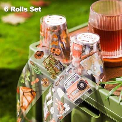 6 Rolls Travel PET Tape Set with Clip (6 Count)