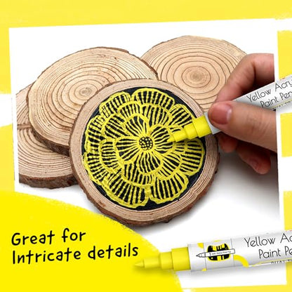 4 Dual Tip Yellow Paint Marker Pen