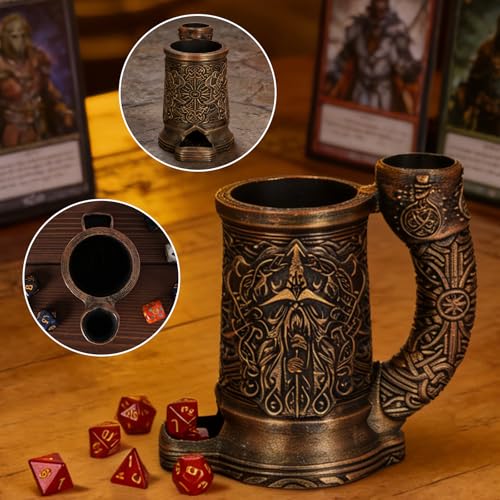 Dice Tower Mug DND Dice Roller Tower with 7 PCS Dice Set