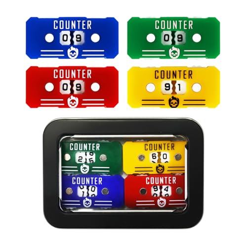 4Pcs MTG Life Counter with Metal Box