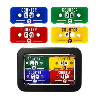 4Pcs MTG Life Counter with Metal Box