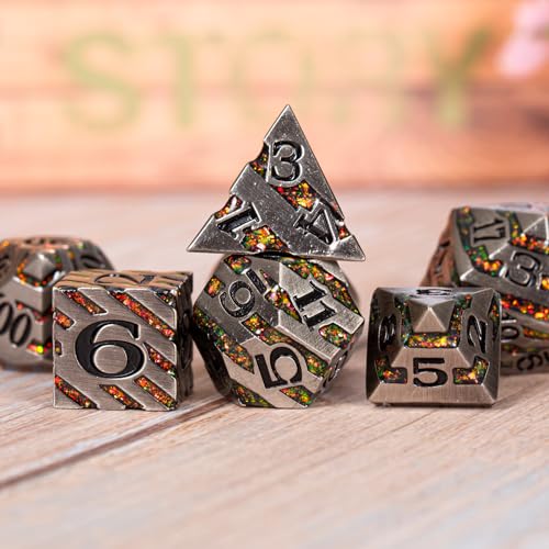 Premium Inlay Metal Dice Set