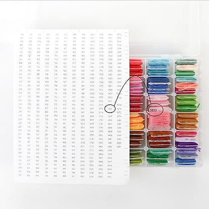 2 Pack Embroidery Floss Organizer with 216 Pcs Embroidery Floss