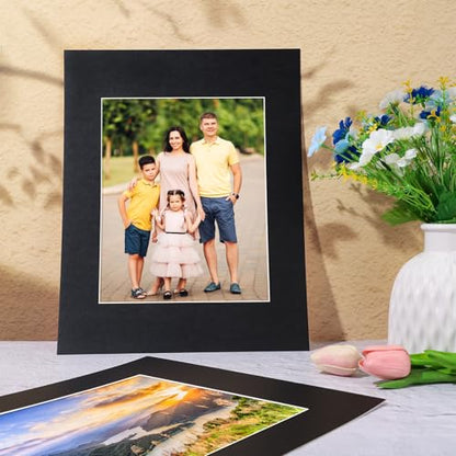 15 Pack 11x14 Black Picture Mats for 8x10 Photos (15 Count)