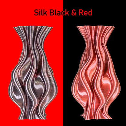 3D Printing Silk PLA Shiny Red Black 2 Colors in 1 Coextrusion 3D Filament (35.27 Ounce)