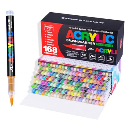 168 acrylic paint markers for stones (168 Count)