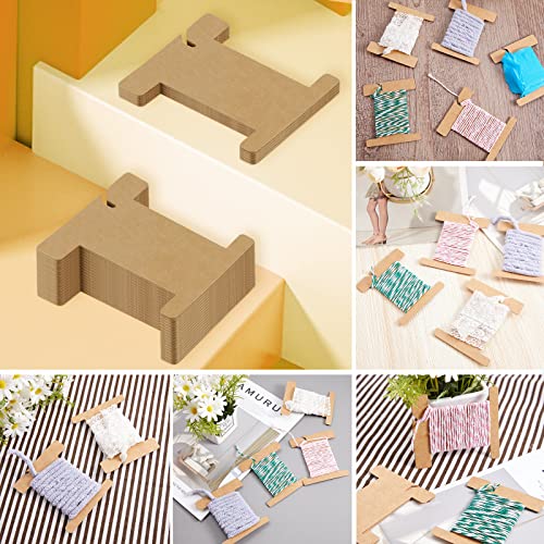 100 Pcs Ribbon Organizer Cardboard Ribbon Bobbin
