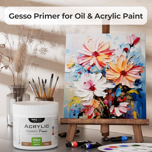 White Heavy Gesso Primer for Acrylic Painting (28.2 Ounce)