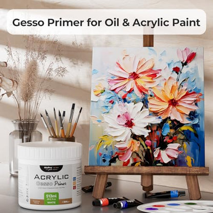White Heavy Gesso Primer for Acrylic Painting (28.2 Ounce)