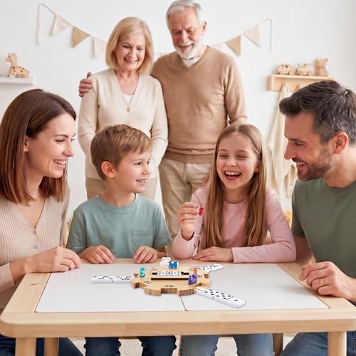 Mexican Train Dominoes Accessories Set with Wooden Hub