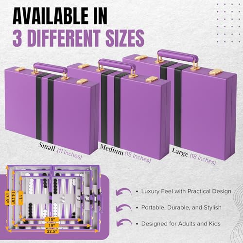 Premium Backgammon 11" Small Purple