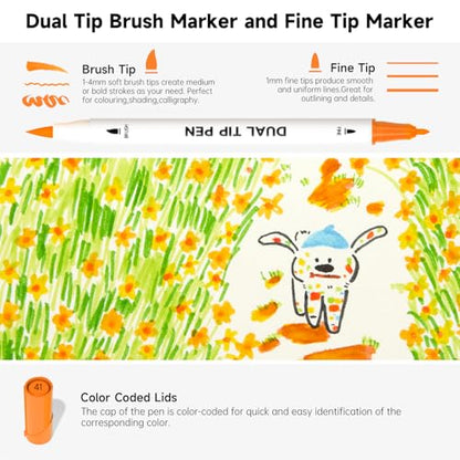Dual Tip Brush Pens