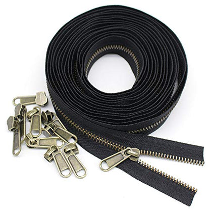 5 Metal Zippers by The Yard Bulk 4 Yards