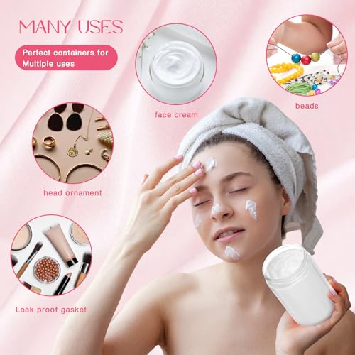 12 Pack 4 oz Plastic Container Jars with Lids Round Clear Travel Cosmetic Container Slime Jars for Toiletries (12 Count)