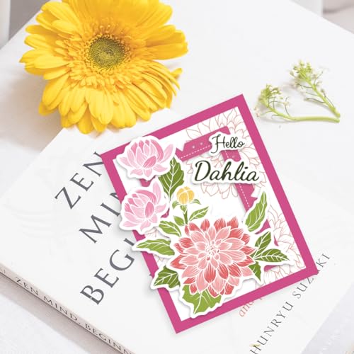 Realistic Dahlia Layering Stencils Set for Card Making
