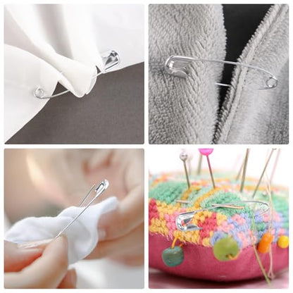 100 Pack Silver Safety Pins Assorted (100 Count)