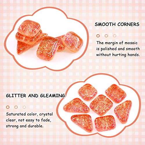 1 Pound Orange Shine Crystal Series Mosaic Tiles Assortment Kit