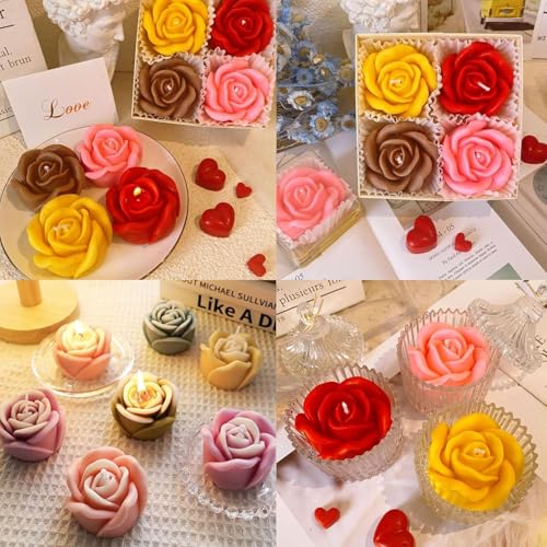 3 PCS 3D Rose Silicone Molds