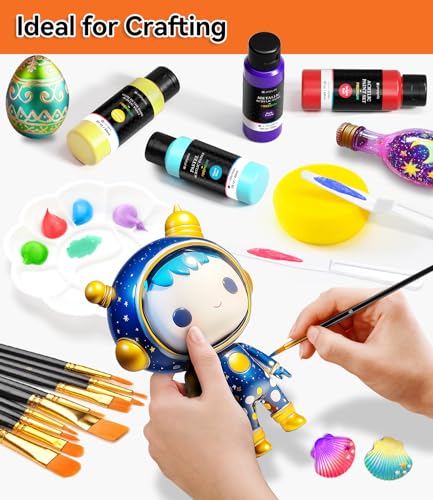 64 PCS Classic & Pastel & Metallic & Glow in the Dark Acrylic Paint Set