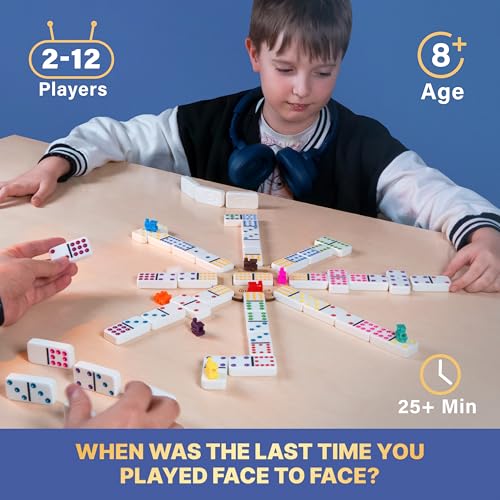 Mexican Train Dominoes Set with Jumbo Tiles