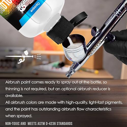 Low Luster Satin White Acrylic Airbrush Paint (8 Fl Oz)