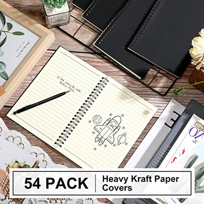 54 Pcs Spiral Notebook Bulk A5 Journal Lined 8.3'' x 5.5'' Writing Composition Paper Small Notepad Subject Notebook for Students Office Business Back to School Supplies