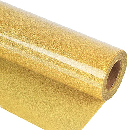 Glitter Gold Heat Transfer Vinyl HTV Rolls
