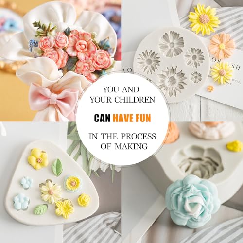 3Pcs Flower Fondant Cake Mold Daisy