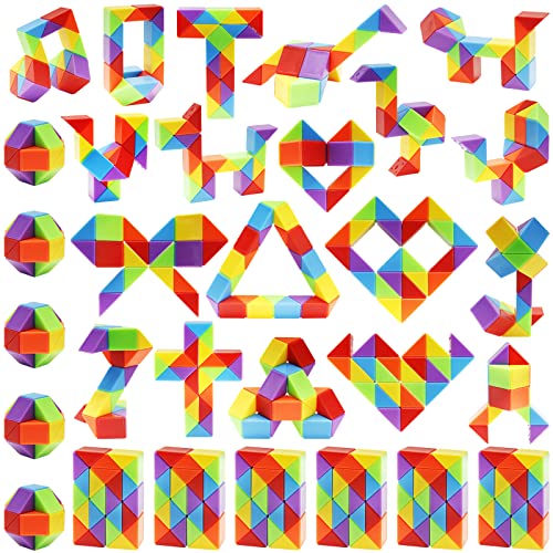 30 Pack Medium Snake Cube Fidget Toys Stocking Stuffers for Kids (30 Count)
