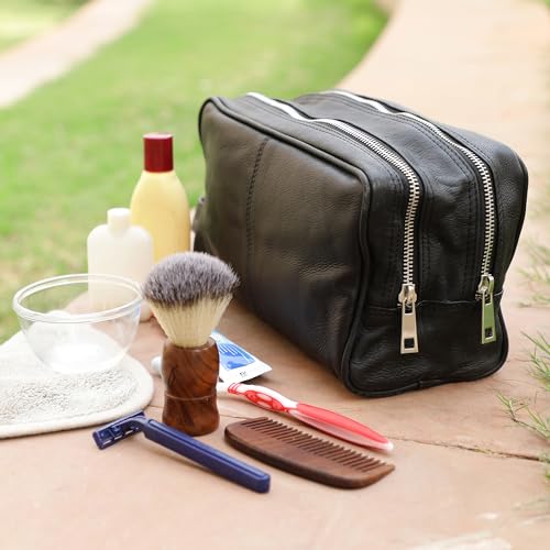 Leather Travel Toiletry Bag for Men
