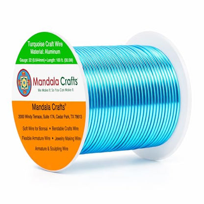 22 Gauge Turquoise Anodized Aluminum Craft Wire