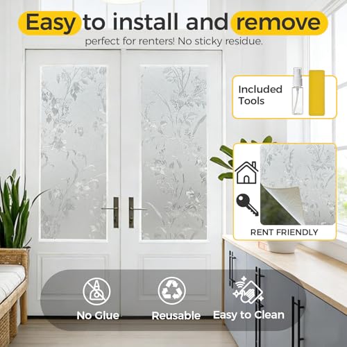 Window Privacy Film Decorative for Front Door