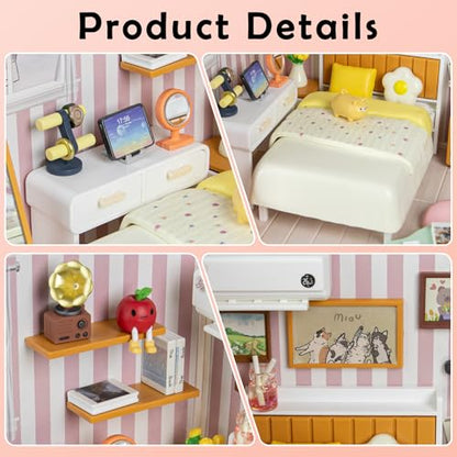 Cozy Bedroom DIY Miniature House Kit for Adults