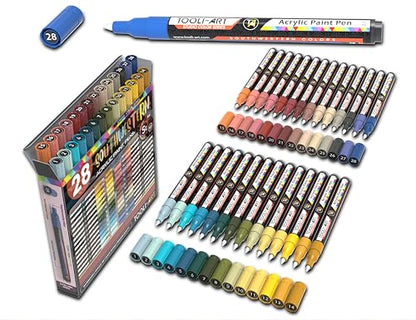 28 Southwestern Colors Acrylic Paint Pens Studio Color Series Markers Set 0.7mm Extra Fine Tip (28 Count)