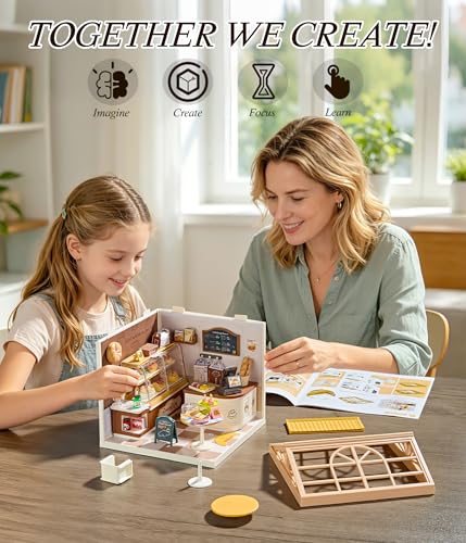 Bread Shop DIY Miniature House Kit with Roof & LED Light