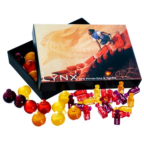 15 DND Healing Potion Tokens and Each Potion Level Has a Color Matching D4 Dice Set to Easily Track & Roll for Your D&D Potions