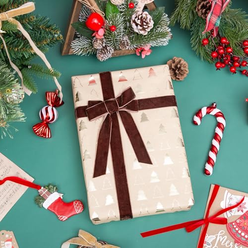 Vintage Brown Velvet Ribbon Chocolate Christmas Ribbon for Gift Wrapping Crafts Christmas Tree Ornaments Garland Decorations