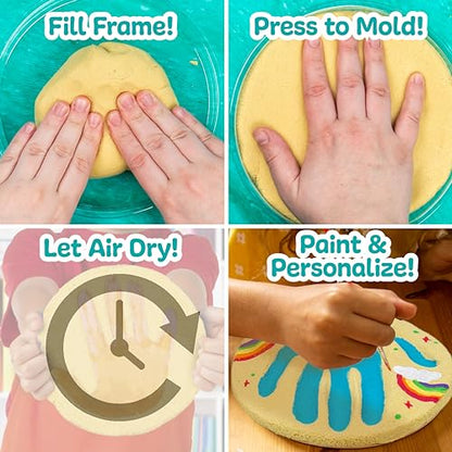 Sand Dough Sculpt & Paint Creations! Mold Your Own Hand Print Stone