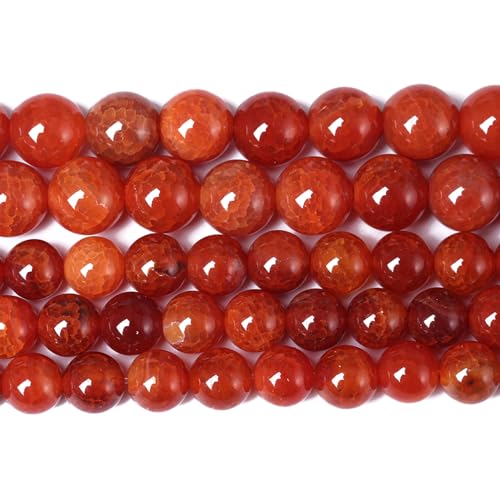 6mm 60pcs Natural Red Dragon Vein Agate Stone Beads for Jewelry Making Energy Healing Round Beads DIY Bracelet Necklace Accessories 15"