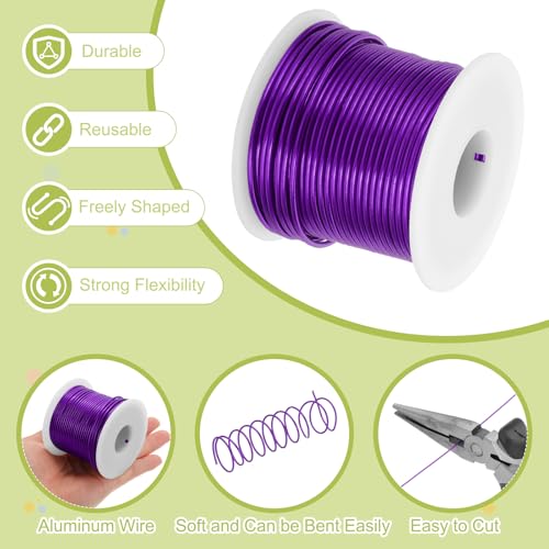 12 Gauge Anodized Aluminum Craft Wire Bendable Bonsai Training Wire 98 Feet 2mm for Sculpting Crafts Wreath Floral Beading Jewelry Making